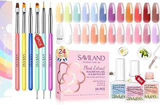 Six-piece nail art brush set with 24 colors gel