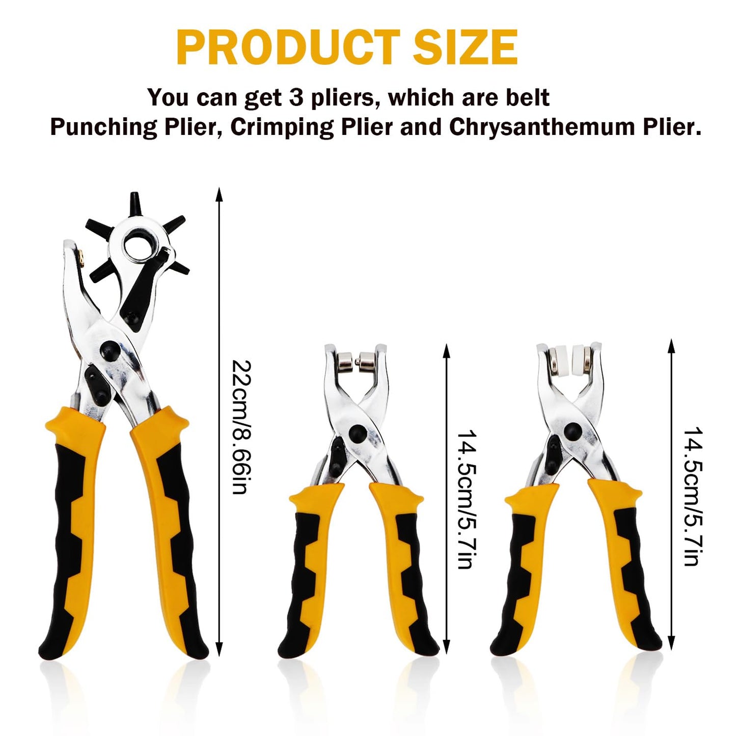 Leather Belt Hole Punch Pliers Set with 100 Letters and Presses