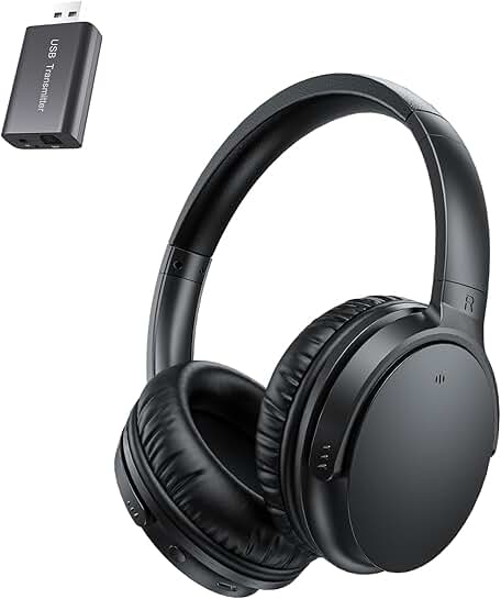 Wireless TV Headphones with No Volume Button for Seniors