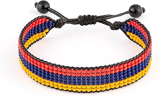 Handmade Armenia Flag Beaded Rope Bracelet