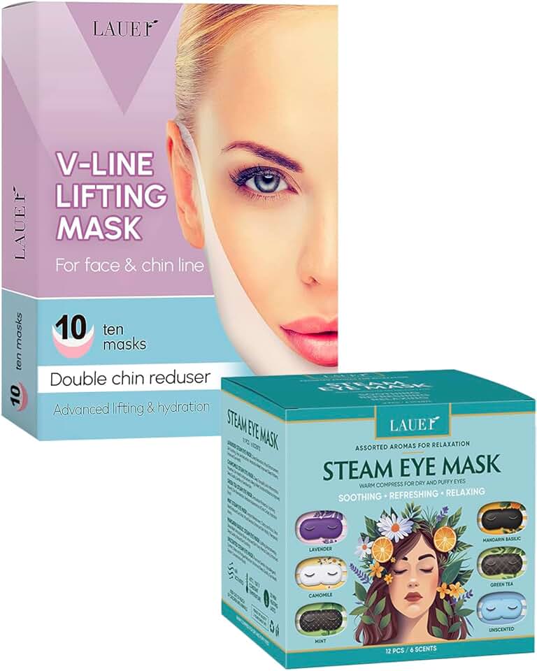 V-Shaped Face Contouring and Lifting Masks with Eye Steam and Aromas