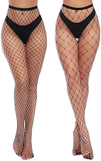 Women's High Waist Fishnet Thigh-High Tights