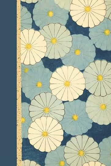 Blue Flower Vintage Lined Journal with 100 Pages