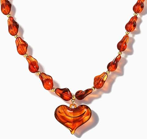 Chunky Heart Pendant Necklace for Women