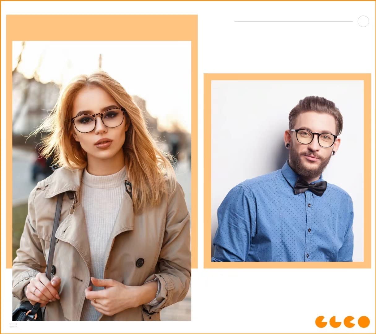 3 Pack Blue Light Blocking Glasses Women/Men, Round Fashion Retro Frame, Vintage Fake Eyeglasses with Clear Lens