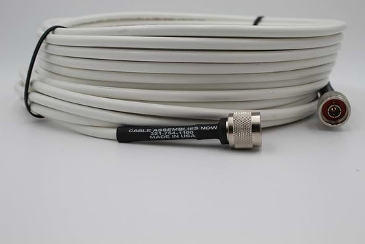 50-Foot White Low Loss Coaxial Cable with N-Male Connectors