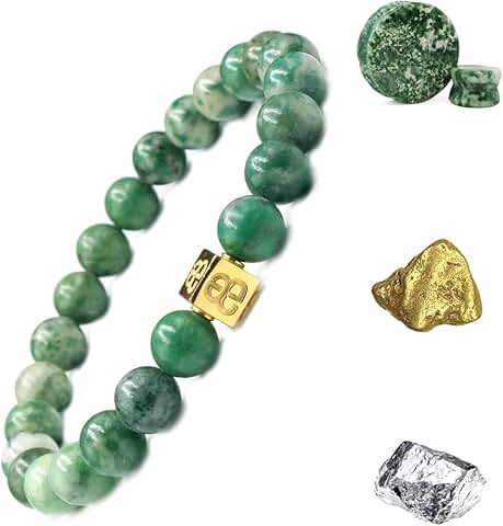 Jade and Gold Bead Bracelet for Men