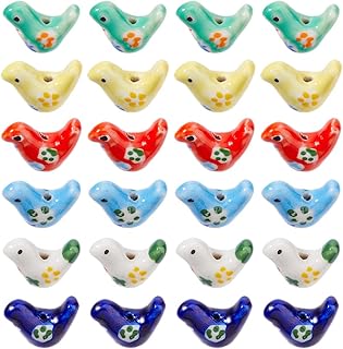 24 Multicolor Porcelain Animal Bird Beads for Jewelry Making