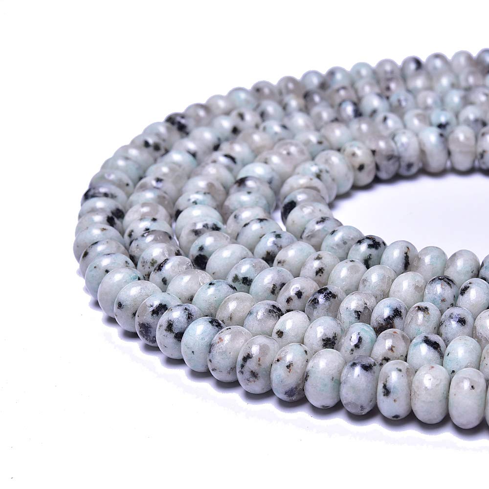 Natural Green Spot Gemstone Rondelle Beads for Jewelry Making