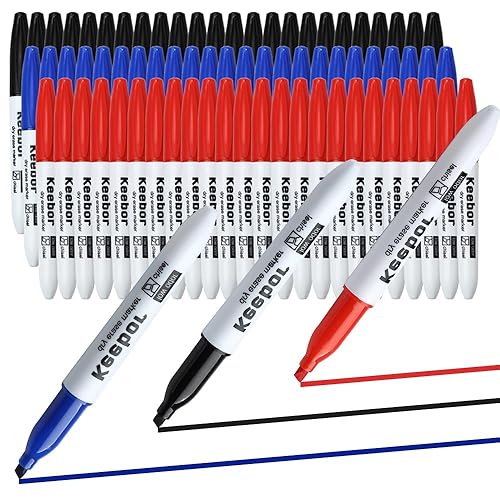 Set of 72 low-odor whiteboard markers in 3 colors