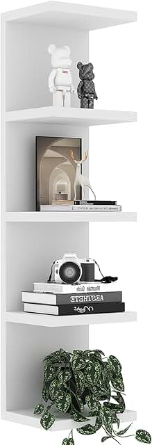 White 5-Tier Floating Wall Shelf