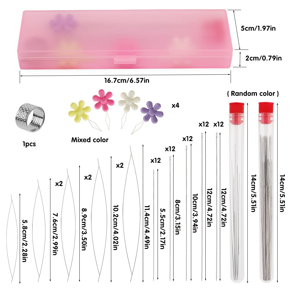 76-Piece Beading Needle Set for Jewelry Making