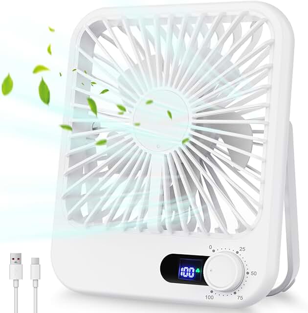 Small Rechargeable Portable Fan for Sleep and Travel