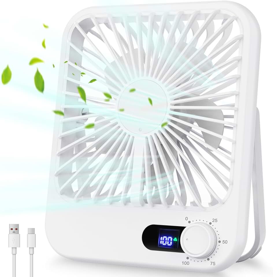 Small Rechargeable Portable Fan for Sleep and Travel