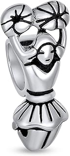 Sterling Silver Cheerleader Charm Bead for Women