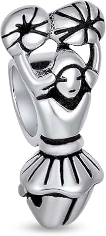 Sterling Silver Cheerleader Charm Bead for Women