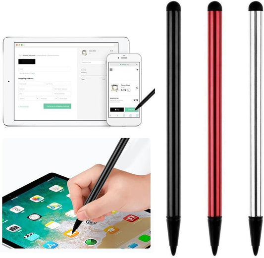 Set of three stylus pens for all touchscreen tablets