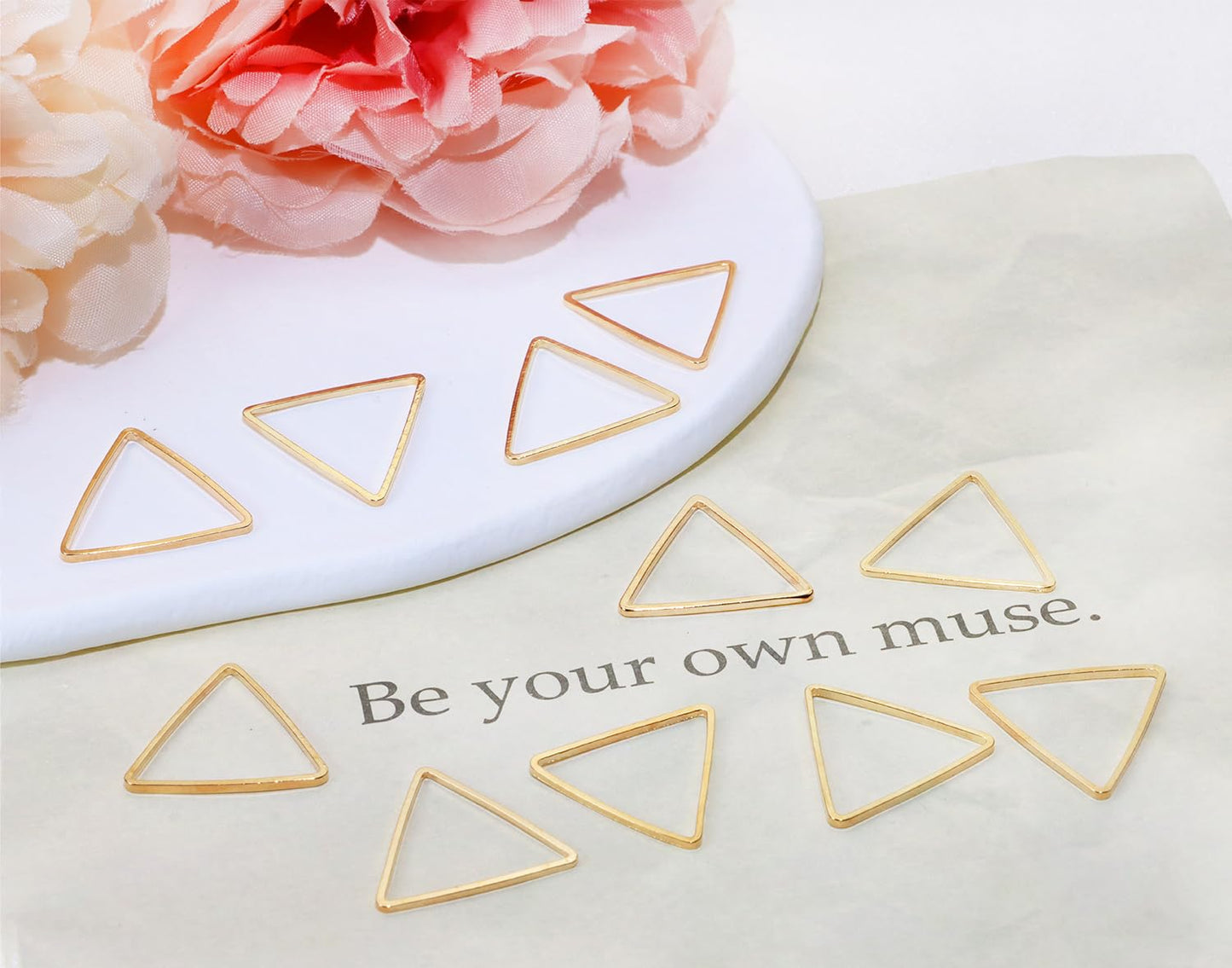 Triangle Hollow Frame Pendant Links for Jewelry Making