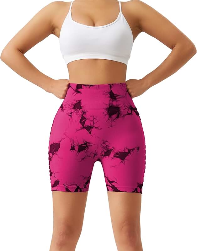 Stylish Tie-Dye Biker Shorts with Cutout and High Waist