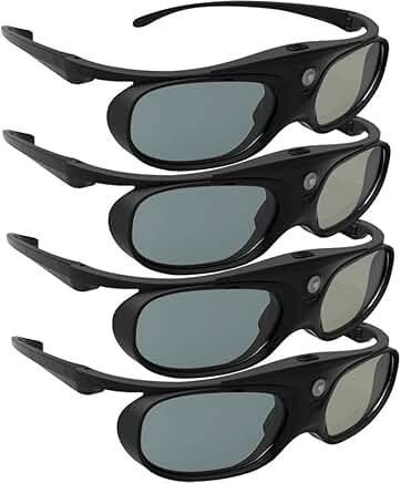 Rechargeable 3D Glasses for DLP-Link Projectors (4 Pack)
