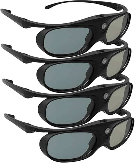 Rechargeable 3D Glasses for DLP-Link Projectors (4 Pack)