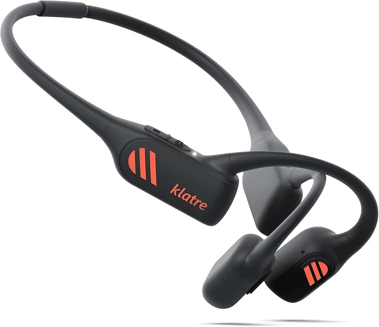 Open Ear Bone Conduction Headphones, Bluetooth 5.2, Sweatproof, Water Resistant, Wireless Sport Headset with Dual Mic
