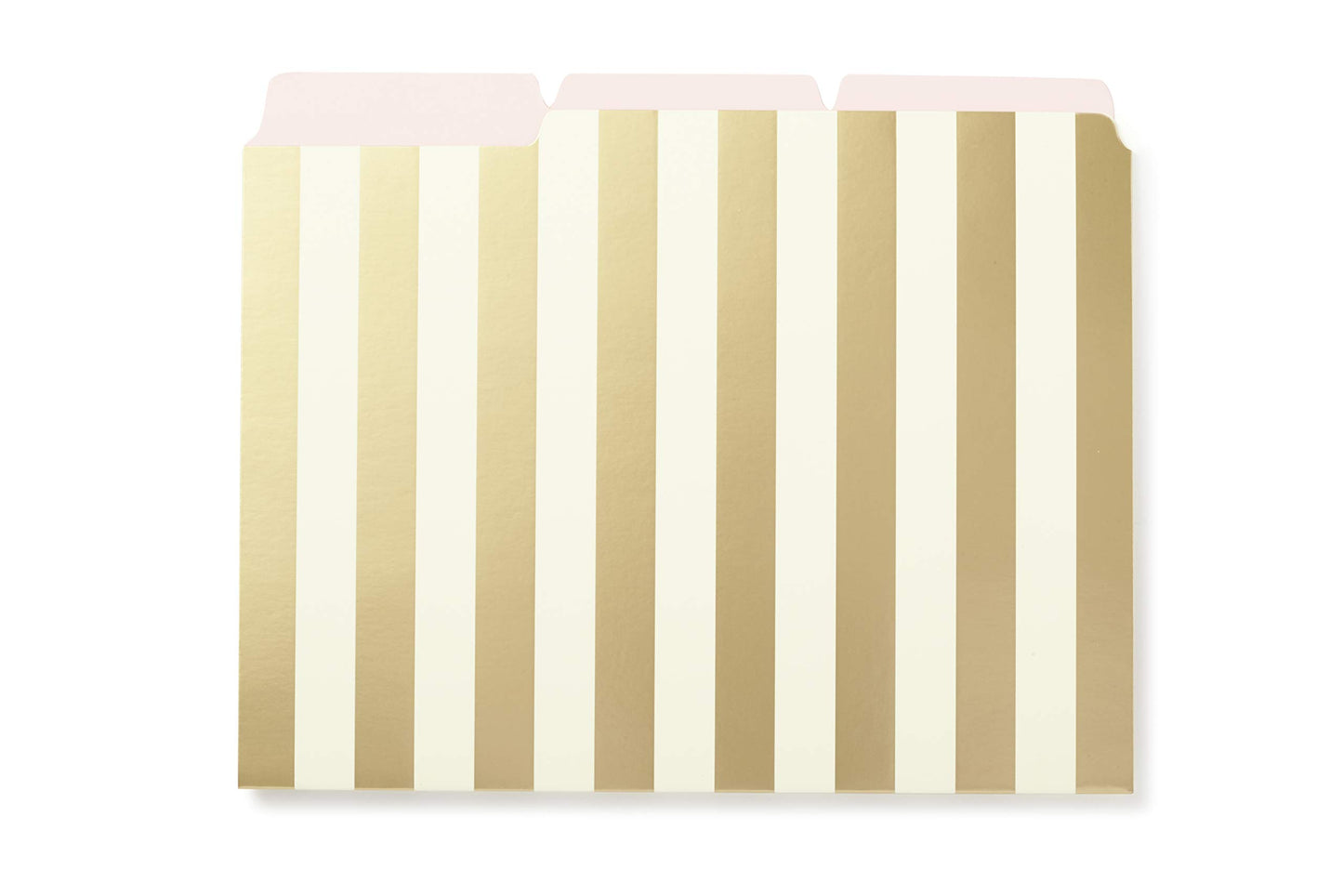 Set of 6 Gold Stripe Letter Size File Folders