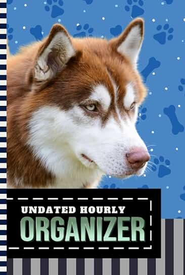 Hourly planner with dog art cover