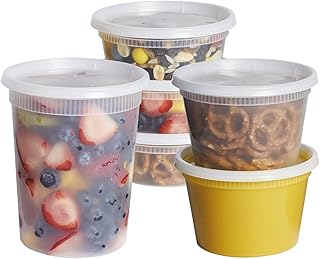 48 Pack of 8, 16, 32 oz Food Storage Containers with Lids