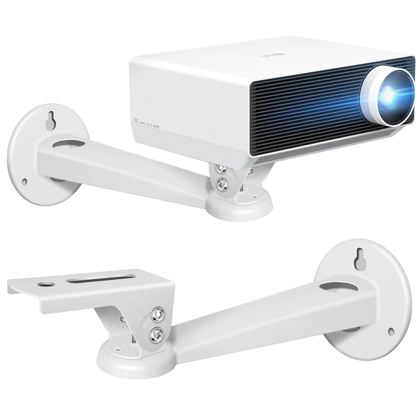 Mini Projector Wall Mount with 360° Rotation, White