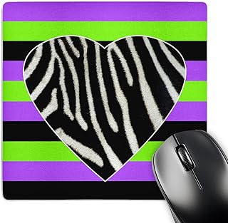 Punk Rockabilly Zebra Heart Mouse Pad