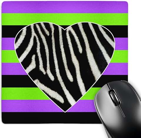 Punk Rockabilly Zebra Heart Mouse Pad