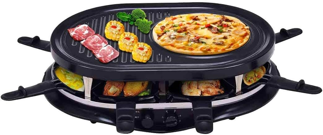 Raclette Grill for 8 People with Adjustable Temperature