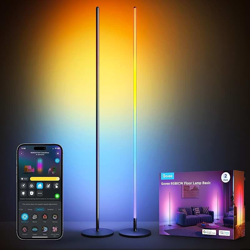 RGBIC Floor Lamp 2-Pack with Voice Control