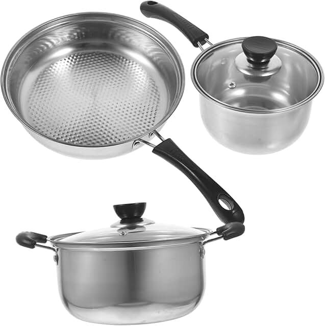 Complete Stainless Steel Kitchen Pan Set