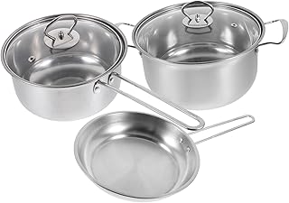 Three-Piece Stainless Steel Cookware Set for Kitchen Use
