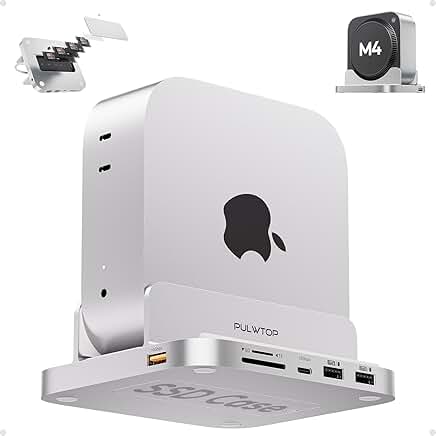 Vertical USB-C Hub with 4TB SSD Enclosure and Card Slots