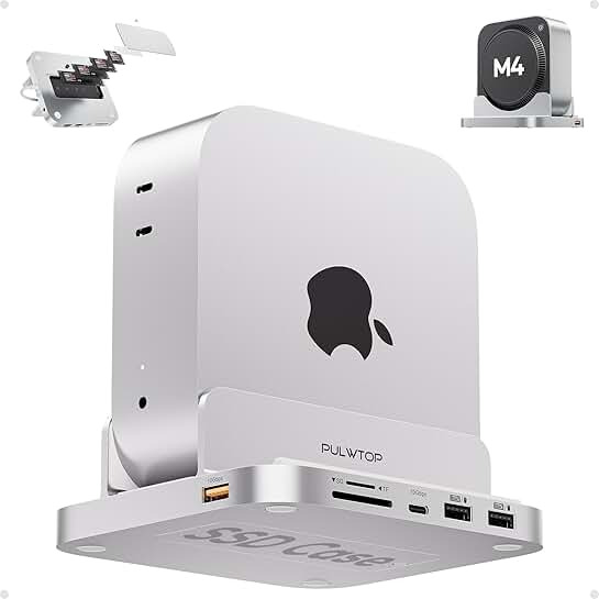 Vertical USB-C Hub with 4TB SSD Enclosure and Card Slots
