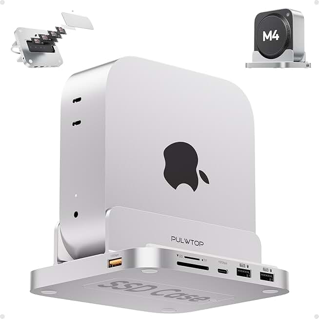 Vertical USB-C Hub with 4TB SSD Enclosure and Card Slots