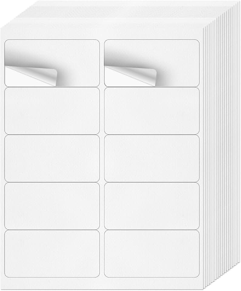 White 2x4 inch printable self-adhesive address labels, 200 sheets