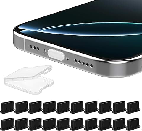 20 Pack Silicone USB C Dust Plugs with Storage Box