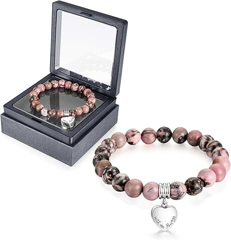 Heart-shaped stainless steel urn bracelet for ashes