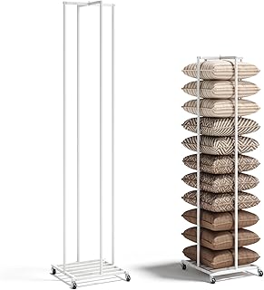 Floor Standing Pillow Storage Rack with Wheels