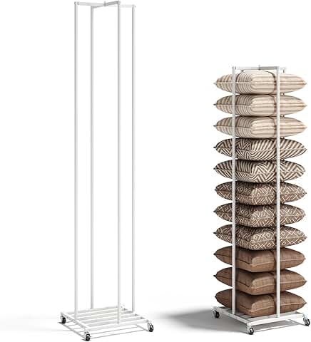 Floor Standing Pillow Storage Rack with Wheels