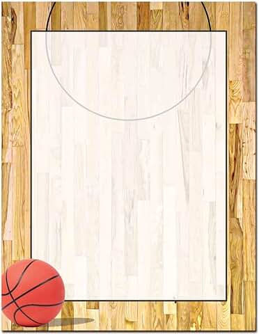 Basketball Court Letterhead Paper, 100 Sheets
