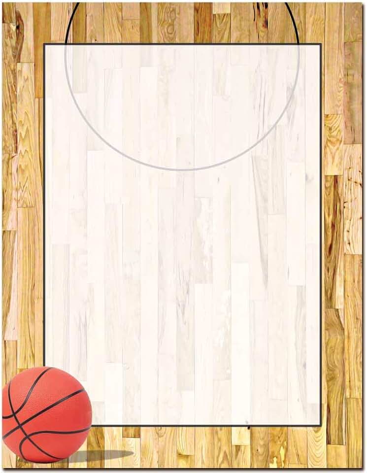 Basketball Court Letterhead Paper, 100 Sheets