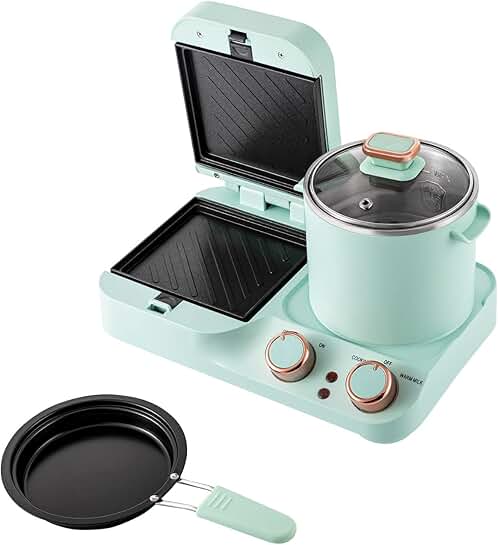 3-in-1 Breakfast Table with Toaster, Pan, and Steamer