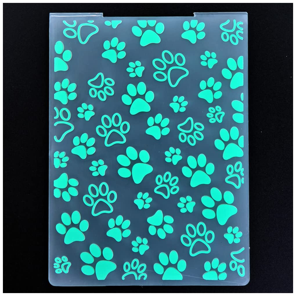 Embossed Pet Paw Prints Plastic Folder 10.5x14.5cm
