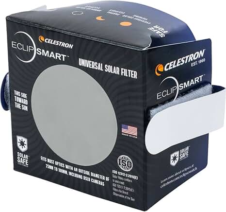 Safe Solar Eclipse Filter for Telescopes and Cameras