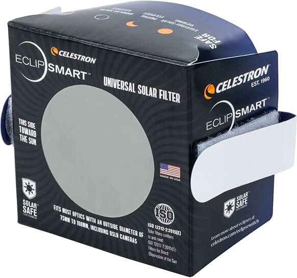 Safe Solar Eclipse Filter for Telescopes and Cameras